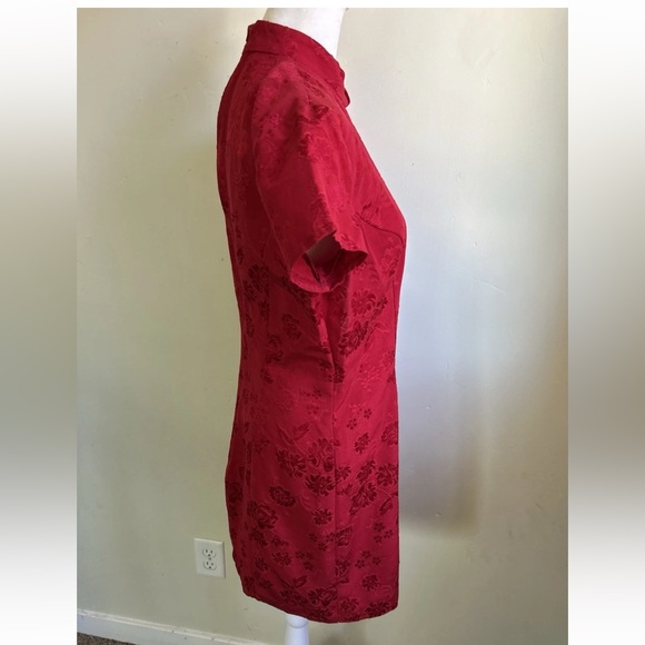Vintage Y2K Rampage Cheongsam Dress 9 Red Floral Asian Grunge USA Qipao NWT - Picture 12 of 14